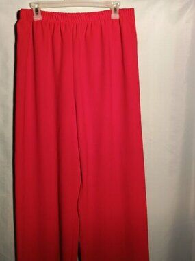 Women's Hot Pink Wide Leg Pull-On Pants – Elastic Waist Comfy Trouser